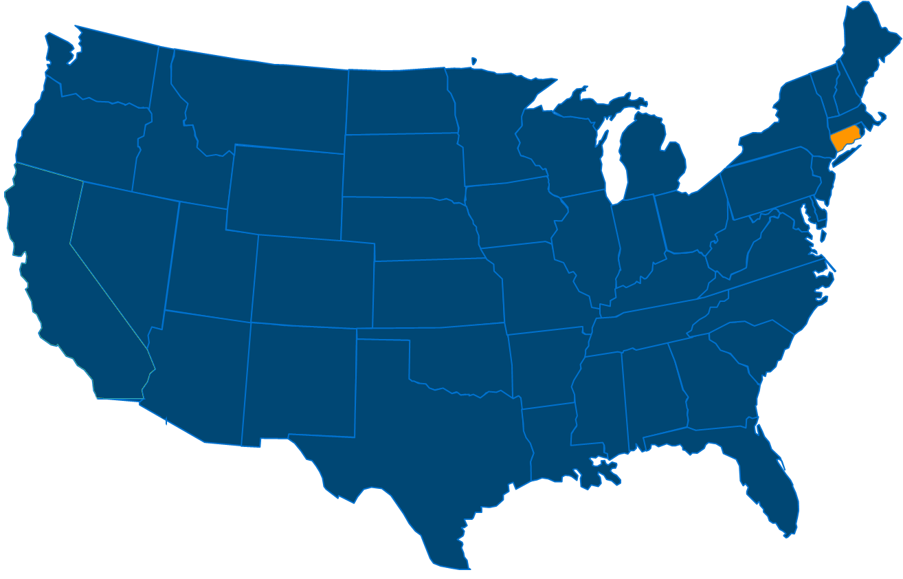 Service are map for All States Industrial Connecticut locations